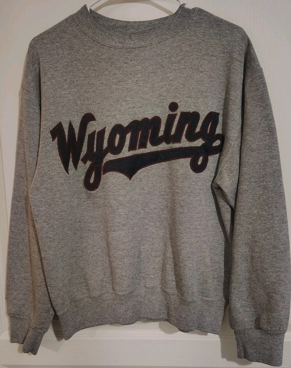 Wyoming Sweatshirt Size Medium M Vintage Jansport Crewneck Tourist Grey Adult
